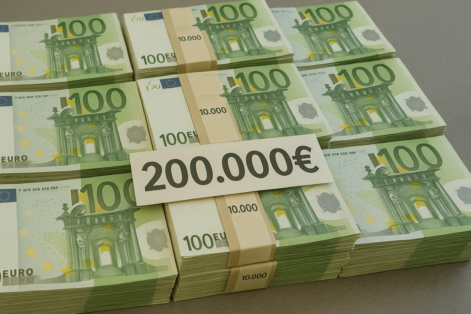 Geldstapel mit 200000€